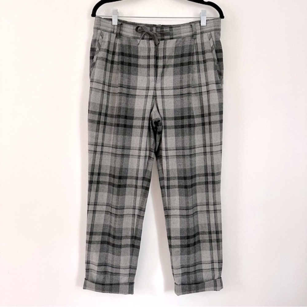 Wilfred Gray Plaid Relaxed Trousers
